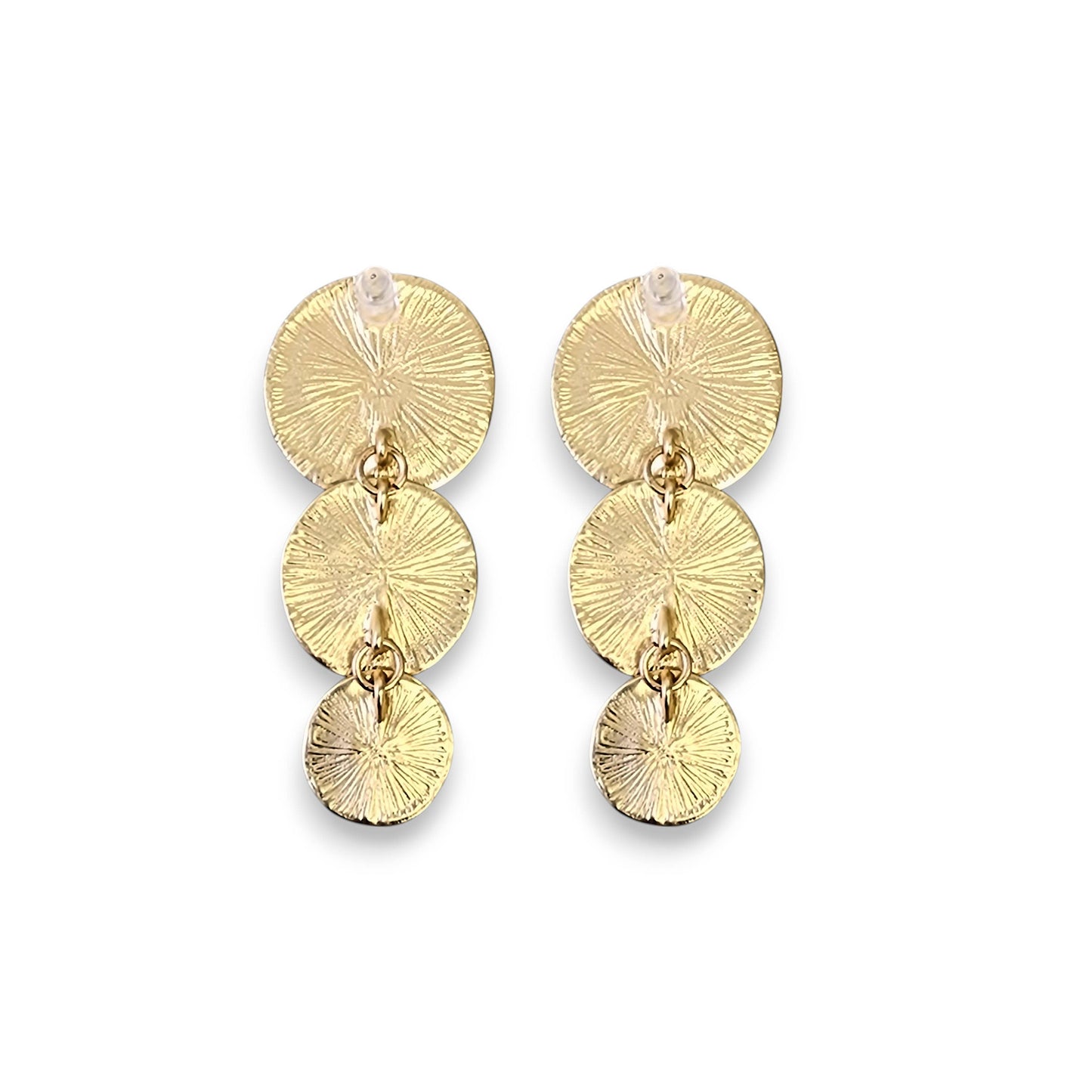 Gold Graduated Disc Earring | Fall Boho | Stainless Steel