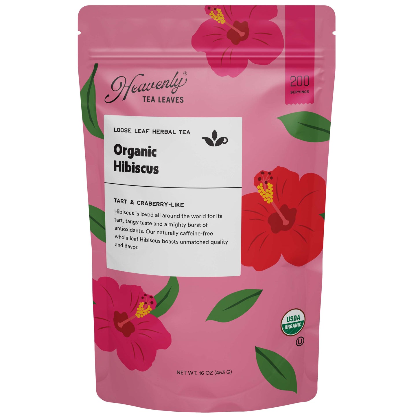 Organic Hibiscus, Bulk Loose Leaf Herbal Tea, 1 lb.