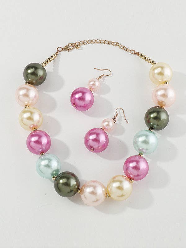 Contrast Color Geometric Drop Earrings + Necklaces Accessories
