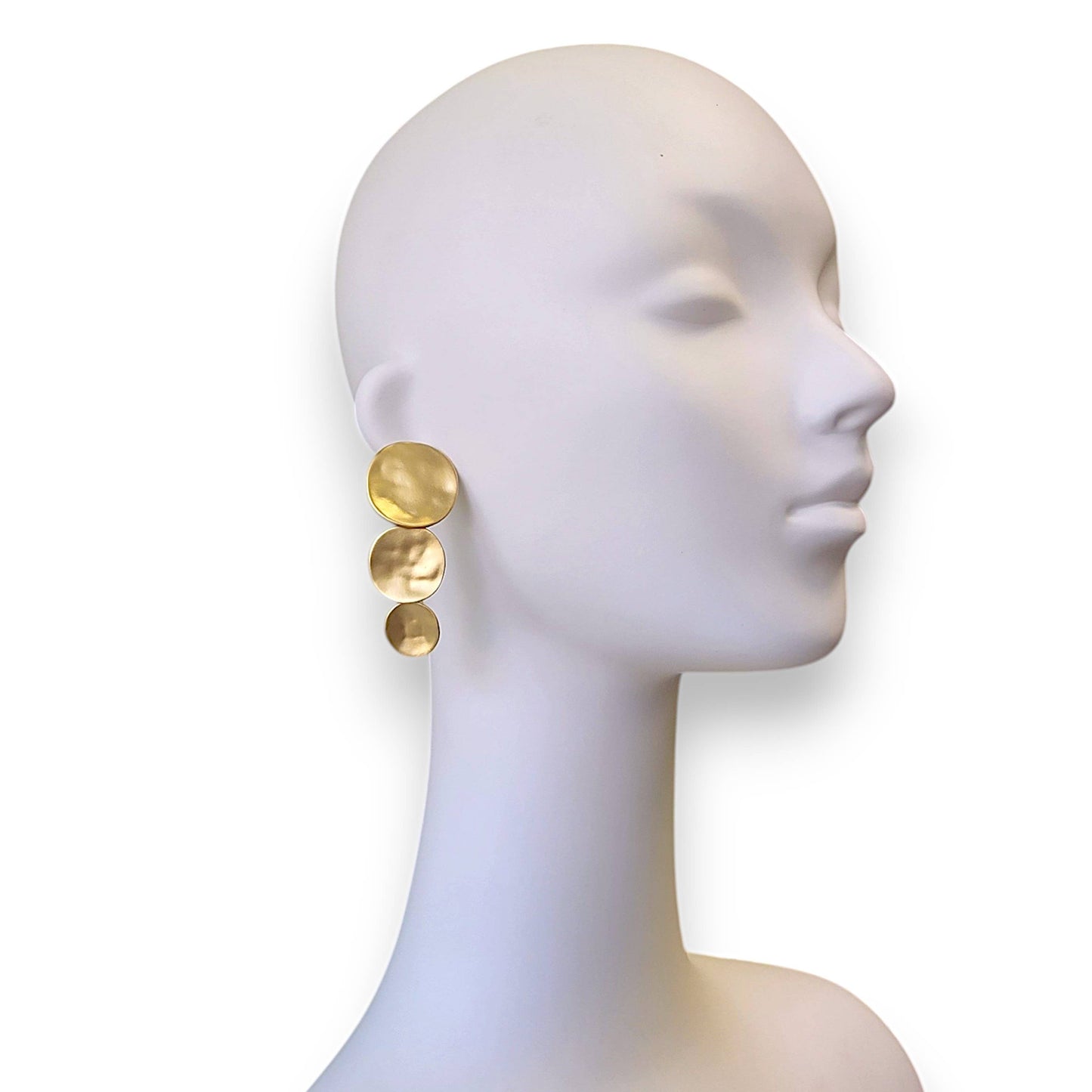 Gold Graduated Disc Earring | Fall Boho | Stainless Steel