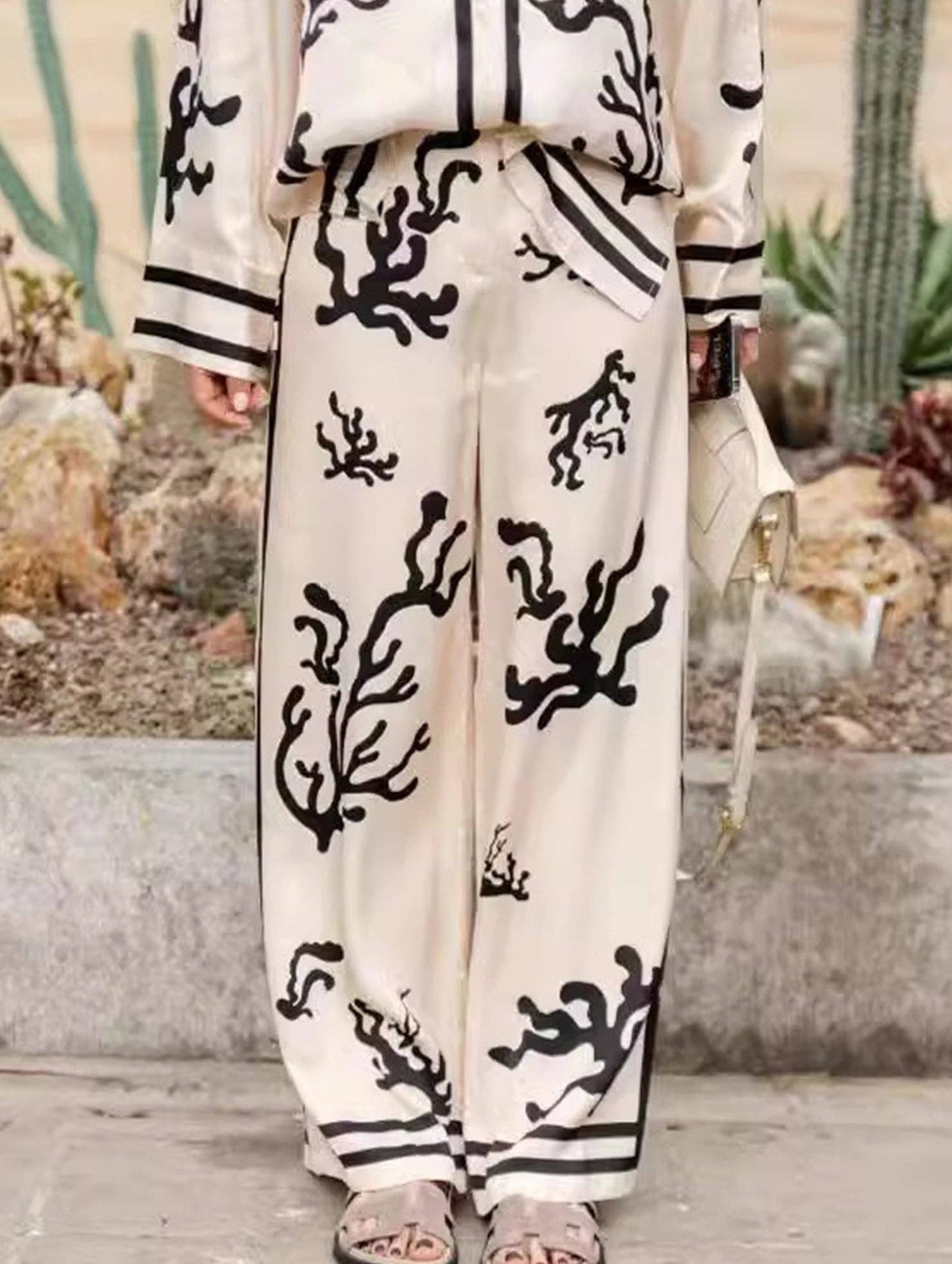 Long-sleeved color-block loose suit