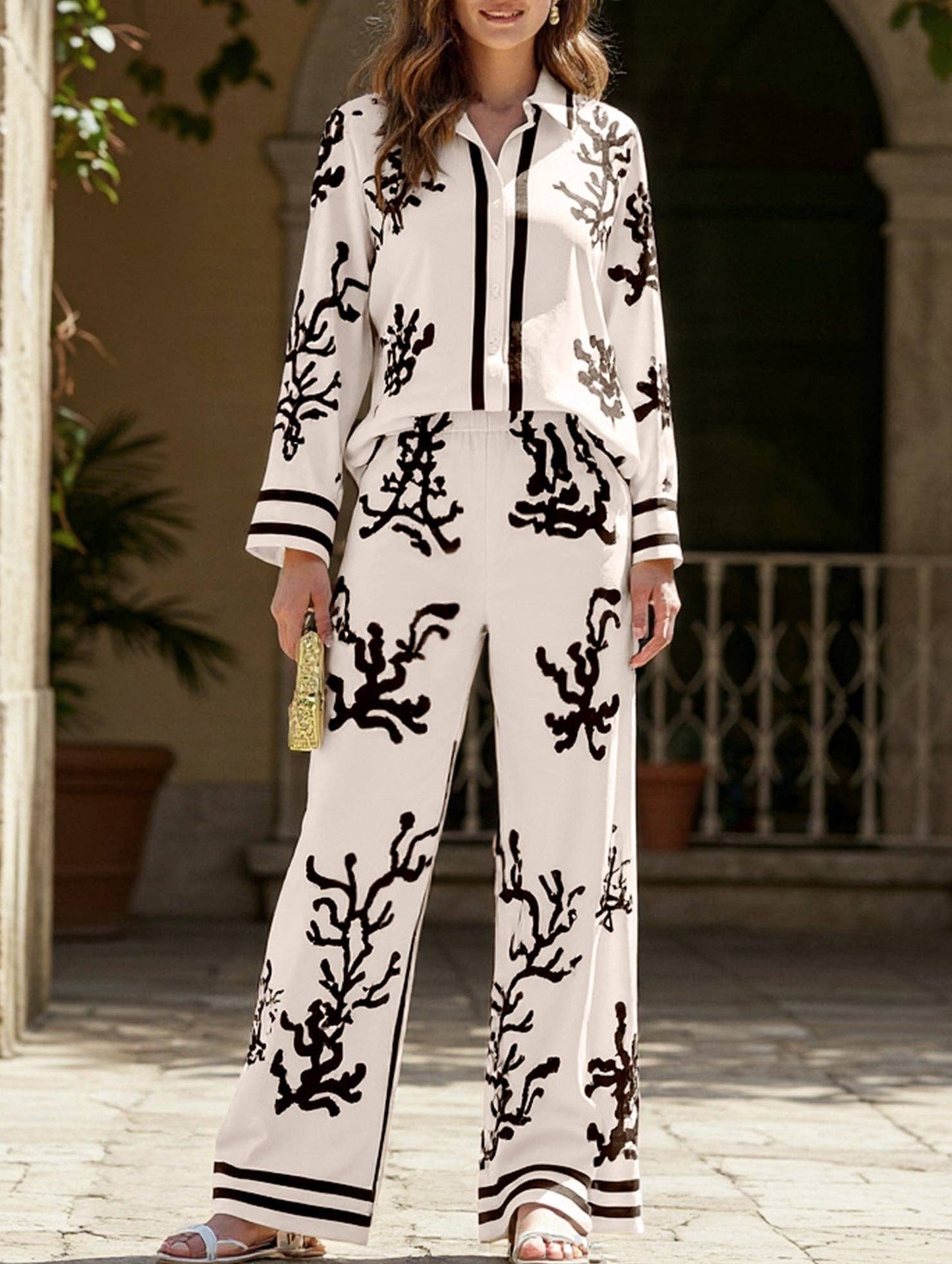 Long-sleeved color-block loose suit